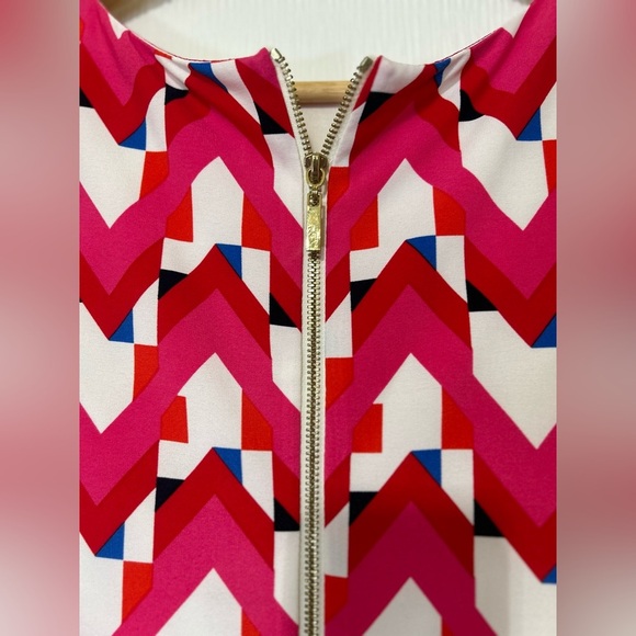 Eliza J Pink and Red Sheath Dress with Bateau Neckline - Picture 8 of 12